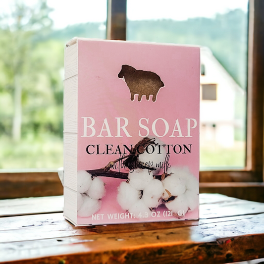 Clean Cotton Bar Soap with Sheep Milk