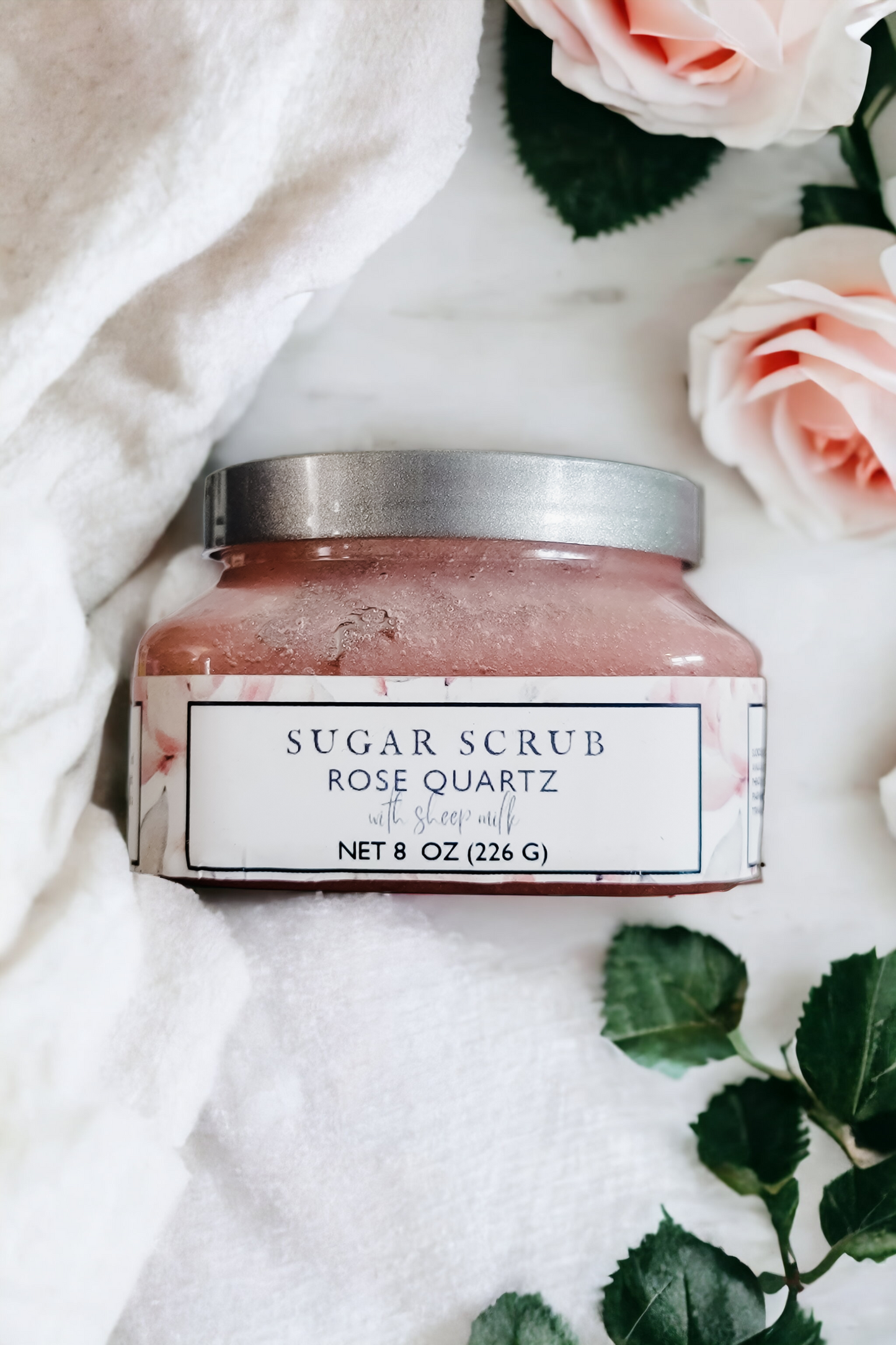 Rose Quartz Sugar Scrub with Sheep Milk