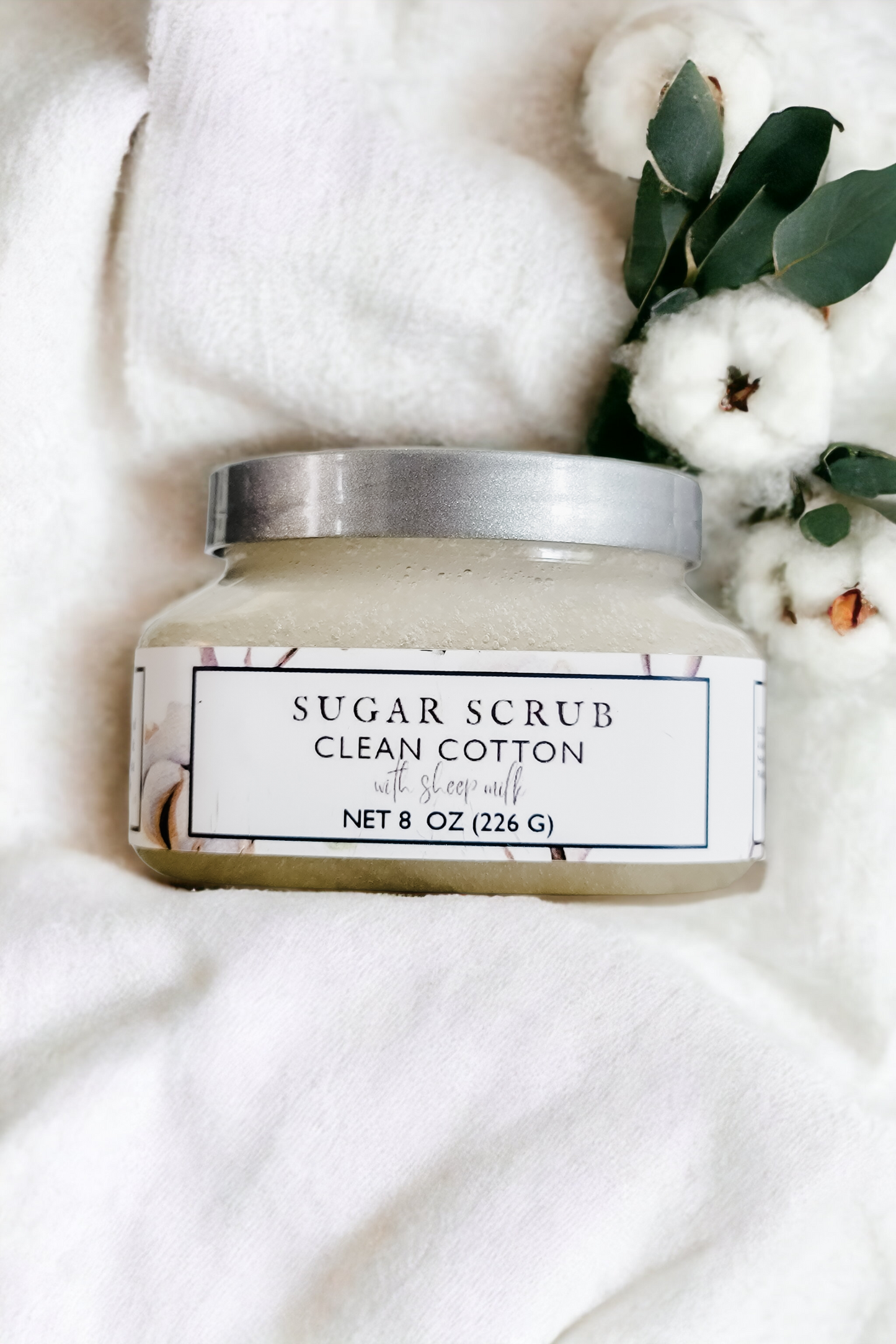 Clean Cotton Sugar Scrub with Sheep Milk