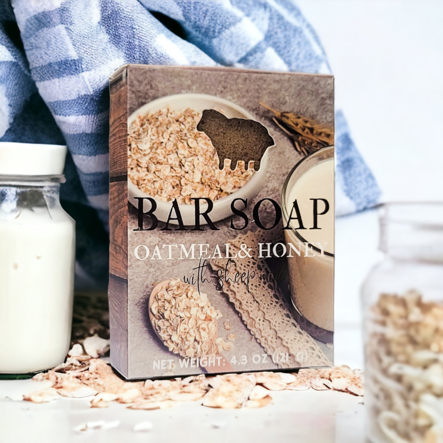 Oatmeal & Honey Bar Soap with Sheep Milk